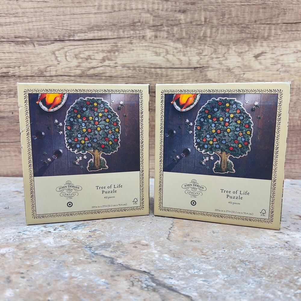 (2) John Derian x Target Tree of Life Puzzle 453 pieces Limited Collection